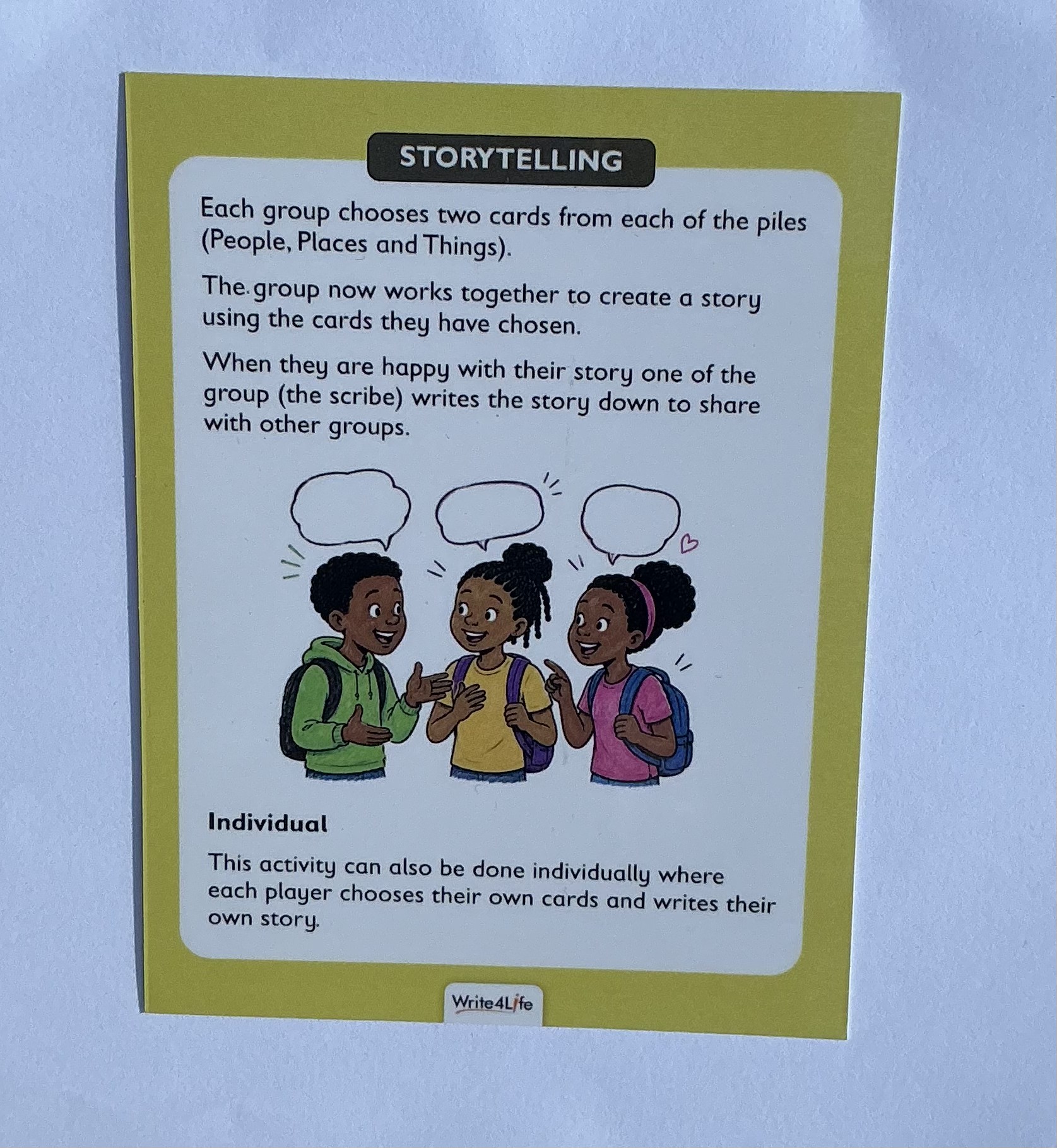 Storytelling activity card